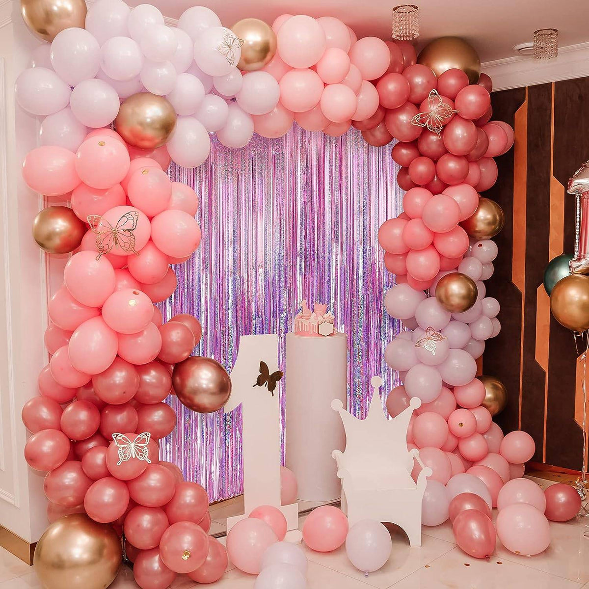 Metallic Tinsel Foil Fringe Curtains Photo Backdrop Glitter Streamers Foil Fringe Backdrop Curtain for Xmas Wedding Background