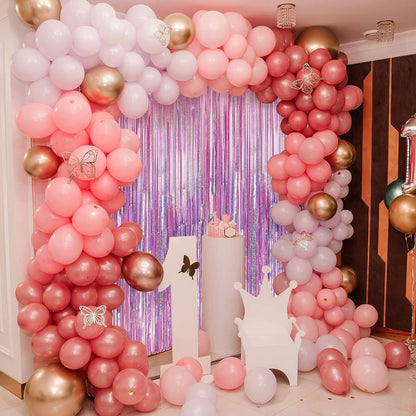 Metallic Tinsel Foil Fringe Curtains Photo Backdrop Glitter Streamers Foil Fringe Backdrop Curtain for Xmas Wedding Background