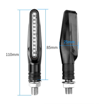 2PCS Sinais de Direção LED para Motocicleta Luz 12 SMD Pisca Traseiro Fluxo de Água Pisca-Pisca IP68 Flexível Luzes Piscantes para Motocicleta