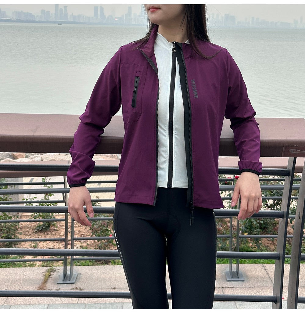 WOSAWE Women Cycling Jackets Cycling Tops Riding Bike Windproof MTB Coat Reflective Jacket