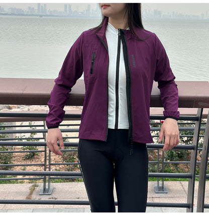WOSAWE Women Cycling Jackets Cycling Tops Riding Bike Windproof MTB Coat Reflective Jacket