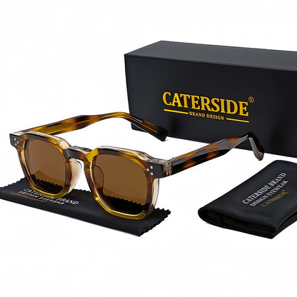 Óculos de Sol Retrô Punk CATERSIDE Masculino Armação Pequena Quadrada Design Personalizado Óculos de Sol Feminino Viagem Festa Negócios Festival Presente