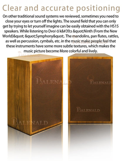 hifi speaker Banlong de alta fidelidade de 12 polegadas com bass coaxial de estante, alto-falantes hifi de alta fidelidade passivos em folha de madeira