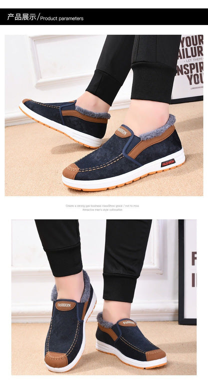 Casual Sneakers 2025 Autumn New Arrival Men's Winter Warm Cotton Shoes Fashion Plush Comfortable Slip on Men Sports Casual Shoes