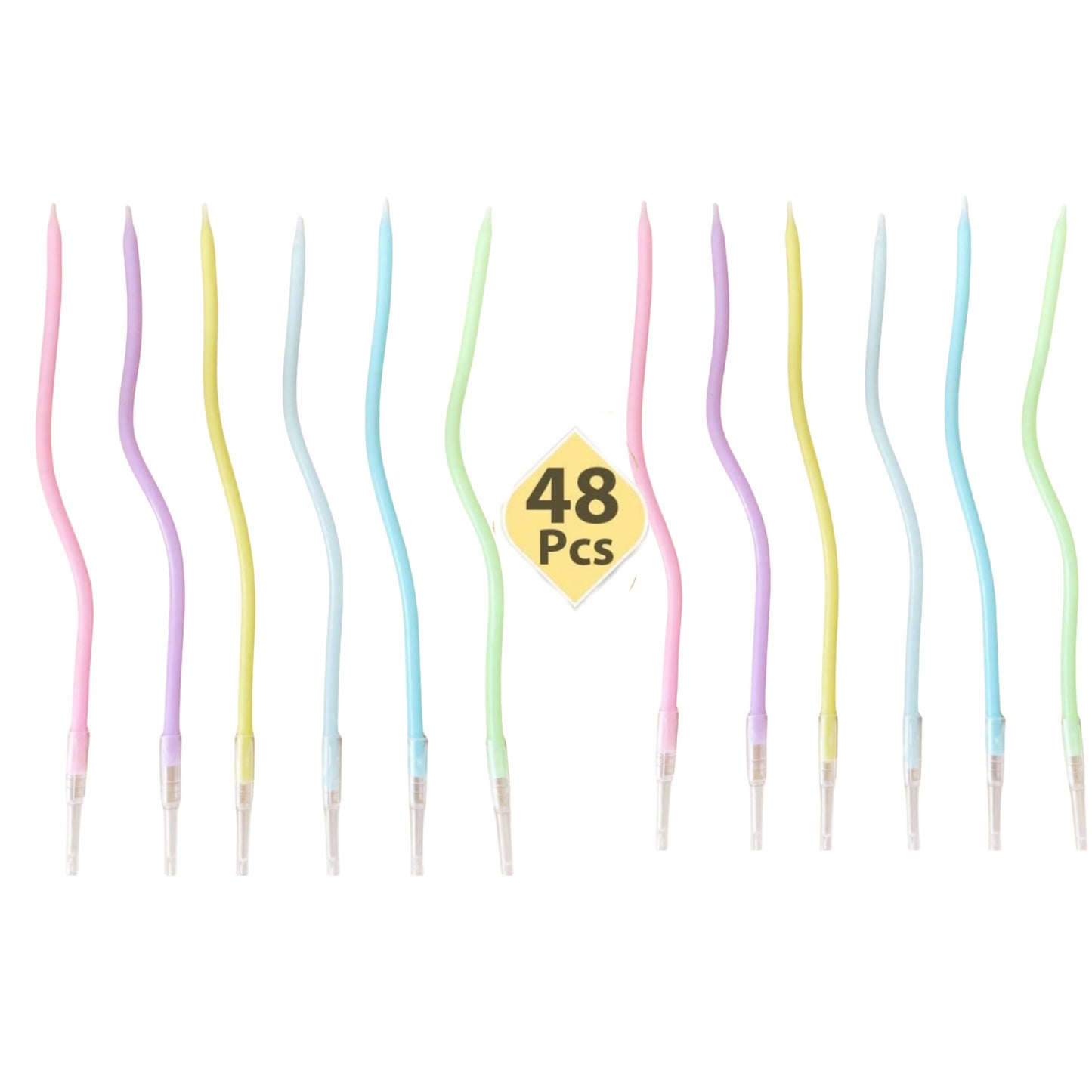 6/12/48pcs Birthday Candles Spiral Cake Candles  Long Thin Cake Candles For Wedding Party And Cake Decoration