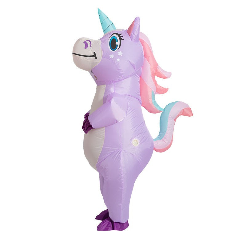 Inflatable Unicorn Costume Adult Kids Rainbow Halloween Costumes for Wommen Men Adult Carnival Mascot Christmas Cosplay