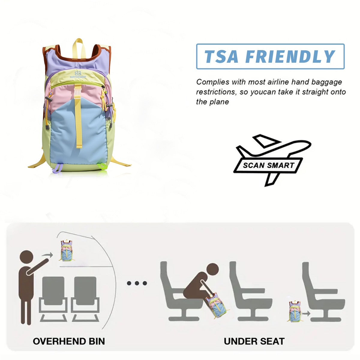 Outdoor Hiking and Mountaineering Bag, Lightweight Backpack, Foldableable Waterproof Travel Bag, Professional Flushing Bag, Skin Backpack, Female Mountain Climbing and Fishing Sports