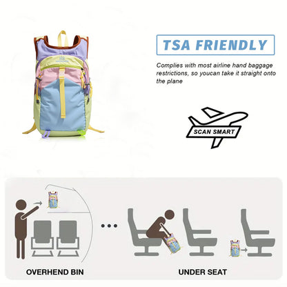 Outdoor Hiking and Mountaineering Bag, Lightweight Backpack, Foldableable Waterproof Travel Bag, Professional Flushing Bag, Skin Backpack, Female Mountain Climbing and Fishing Sports
