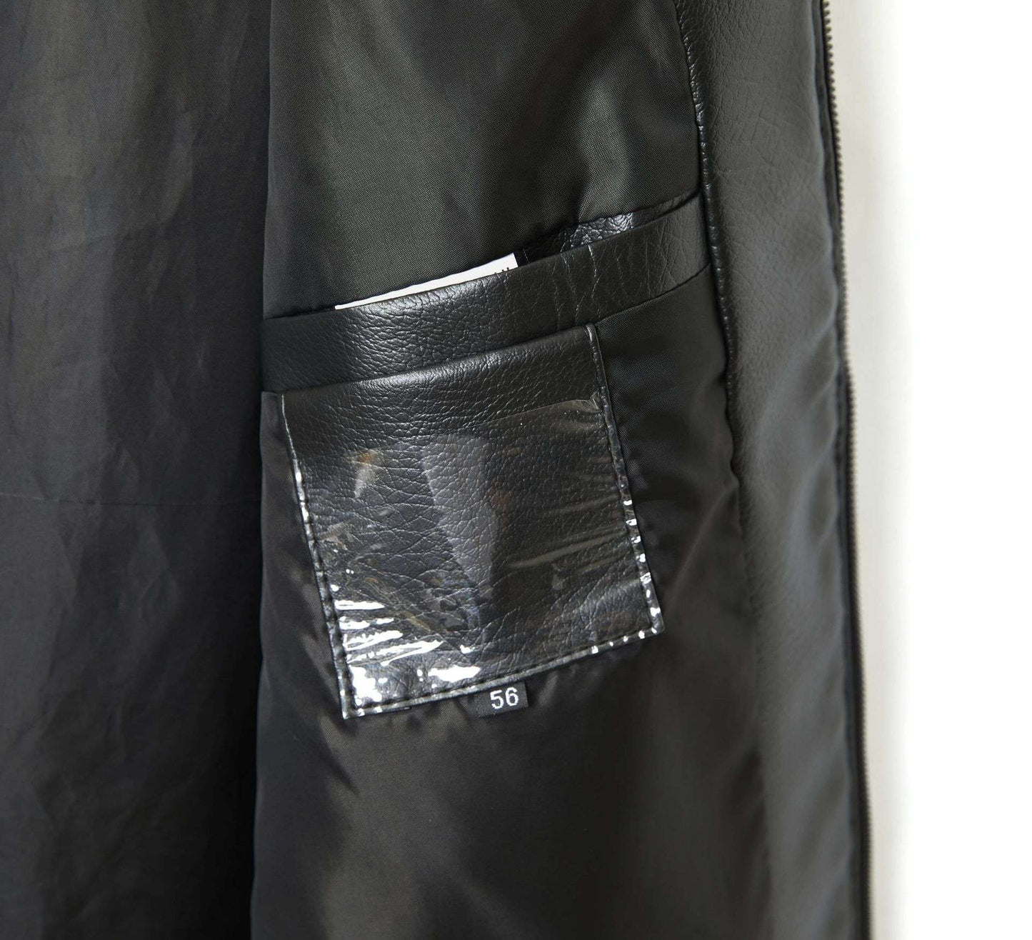 Men's Stand Collar Slim Fit Autumn Winter New Haining Leather Jacket Men's Middle-aged Plus Velvet Thickening