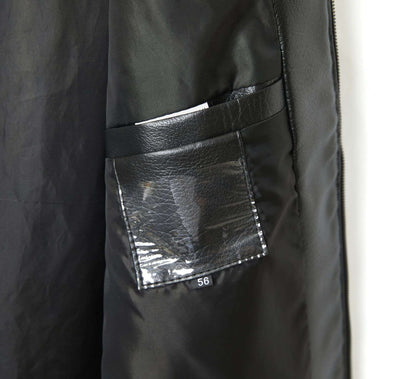 Men's Stand Collar Slim Fit Autumn Winter New Haining Leather Jacket Men's Middle-aged Plus Velvet Thickening