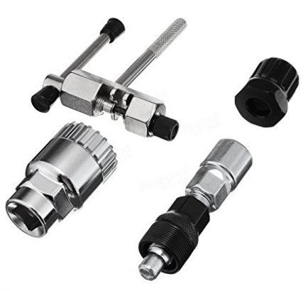 Kit de Ferramentas para Reparo de Bicicletas Extrator de Cassete Extrator de Suporte Ferramenta de Remoção de Volante de Bicicleta Cortador de Corrente Extrator de Pedivela Chave de Bicicleta