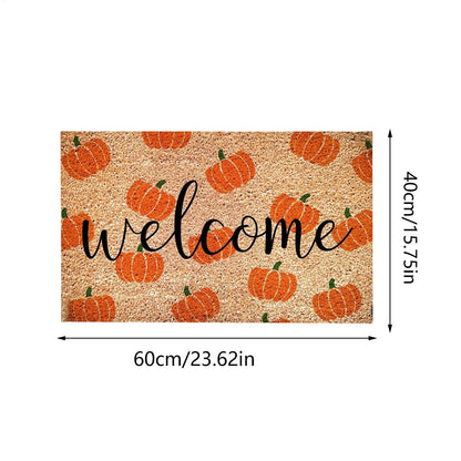 Non-Slip Pumpkin Welcome Mat, Fall Decor Outdoor Entrance Rug, Kitchen Bedroom Bathroom Living Room Autumn Halloween Decor