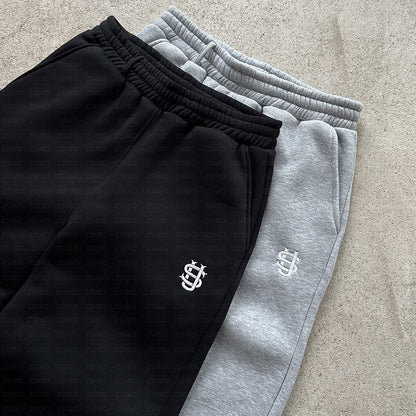 Men Sweatpants Y2k Vintage Loose Straight Pant Straight Pants Leg Zipper Embroidery Hip Hop Harajuku Casual Street Dance Trouser