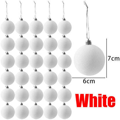 1/30pcs 6cm Wine Red Velvet Christmas Balls for Xmas Tree Flocked Xmas Ball Hanging Pendents Festival Party Home Decor Supplies