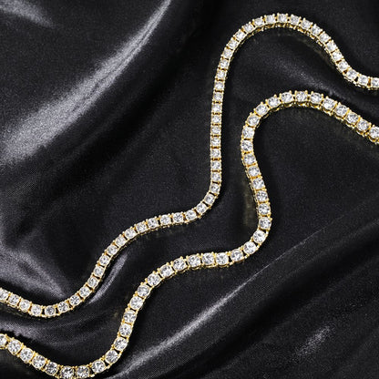 Corrente de Tênis Hip Hop 5MM, Pulseira e Colar Iced Out, Masculino, Moda Prata, Correntes de Tênis, Feminino, Gargantilha 20 polegadas, Presente Punk