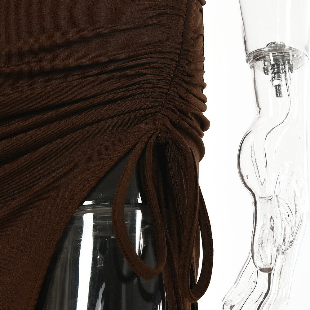 Sleeveless Sexy Female Midi Backless Dresses Slim Night Club Party Women's Dress