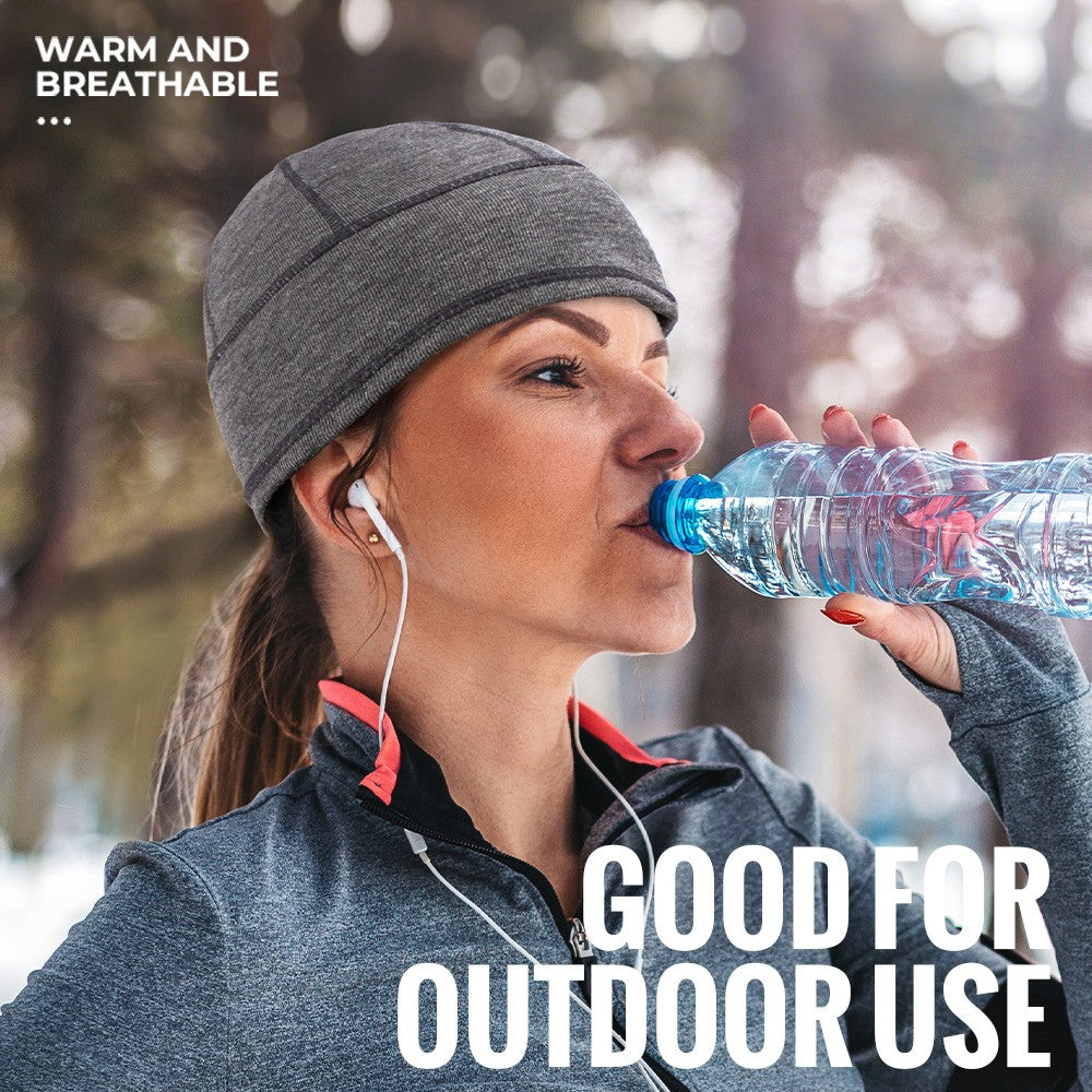 WRELS Warm Beanie Knitted Skull Cap Fashion Winter Hat Thermal Fleece Lined Sports Hat Windproof Sweat Absorbing Sports Hat