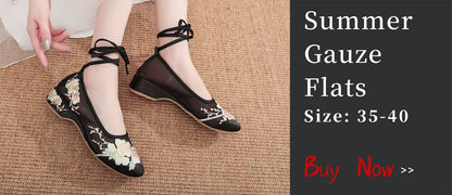 Veowalk Sunflower Embroidered Women Canvas Ballet Flats Ankle Strap Ladies Casual Cotton Chinese Embroidery Ballerina Shoes