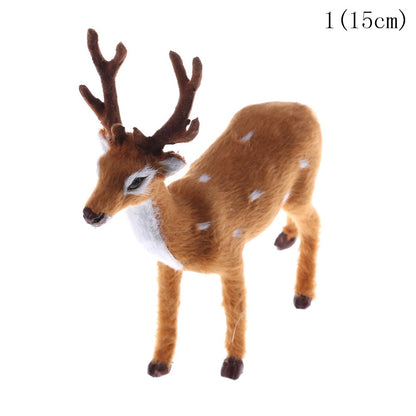 1pc 15cm/ 20cm/25cm New Cute Christmas Simulation Plush Plastic Reindeer Xmas Elk Plush Toy New Year Decorations