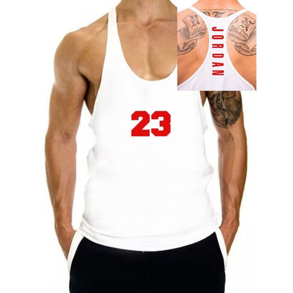 Men’s Tank Tops Summer Breathable Y-shaped Vest Outdoor Brand Pure Cotton Sleeveless Swearshirt Fitness Tops Basketball Jersey