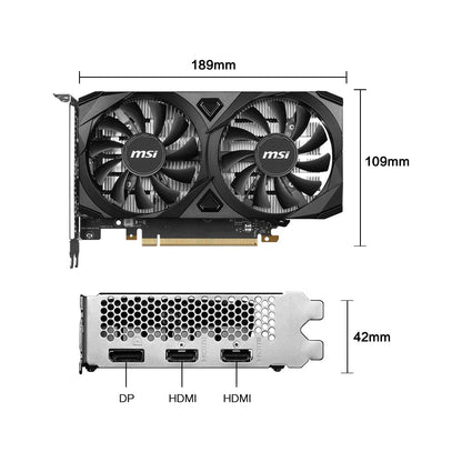 Placa de Vídeo MSI GeForce RTX 3050 VENTUS 2X 6G OC para Jogos 6GB GDDR6 96-bit HDMI DP PCI-E 4.0x8 Desktop Nova Placa de Vídeo para Jogos
