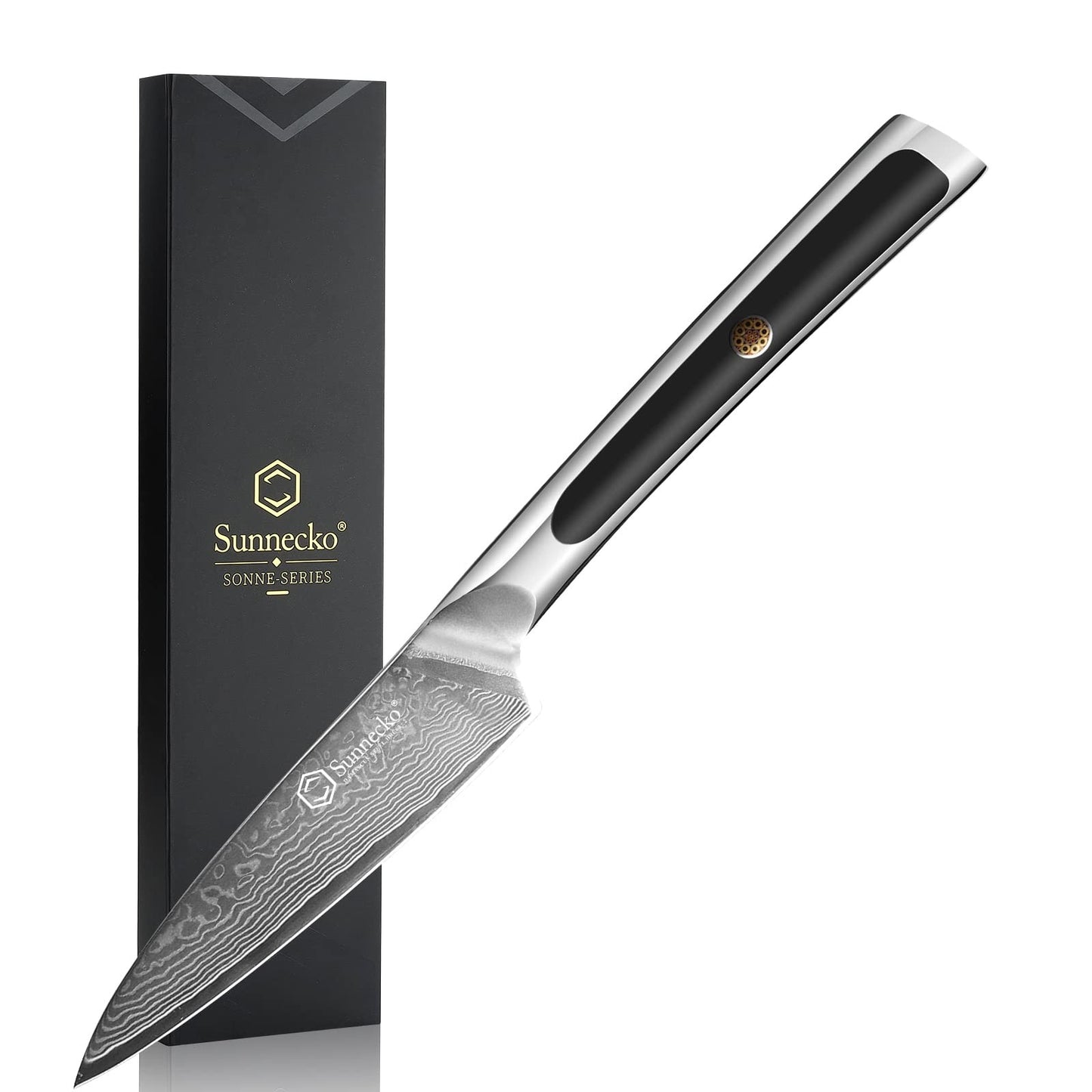 Facas Damasco Sunnecko 1-6Pcs/Set Faca de Cozinha Ultra Afiada com Núcleo VG10 Fio de Corte Utilitário Cutelo do Chef Santoku Fatiar Descascar