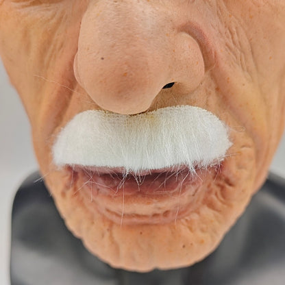 Realistic Full Head Latex Mask with Beard for Men Halloween Costume Party Prop Old Man Cosplay Headgear
