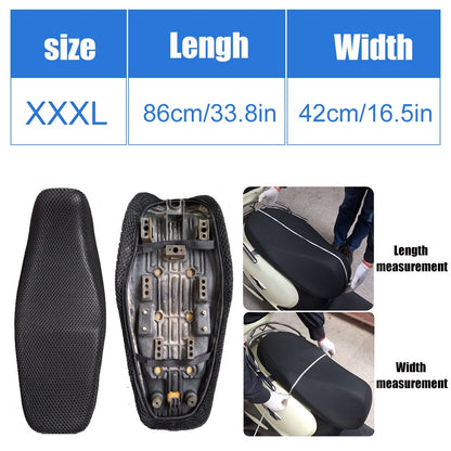 AUTCOAT 1 Peça Capa de Assento de Moto Scooter Ciclomotor Malha 3D Respirável Almofada Antiderrapante S-6XL