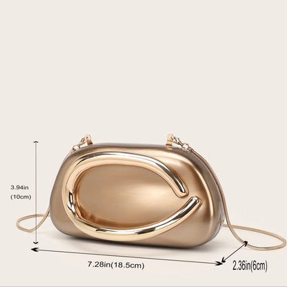 2025 Fashion Women Luxury Evening Banquet Clutch Bag Bride Metal Shoulder Wedding Purse Party Crossbody Day Closure Box Handbag
