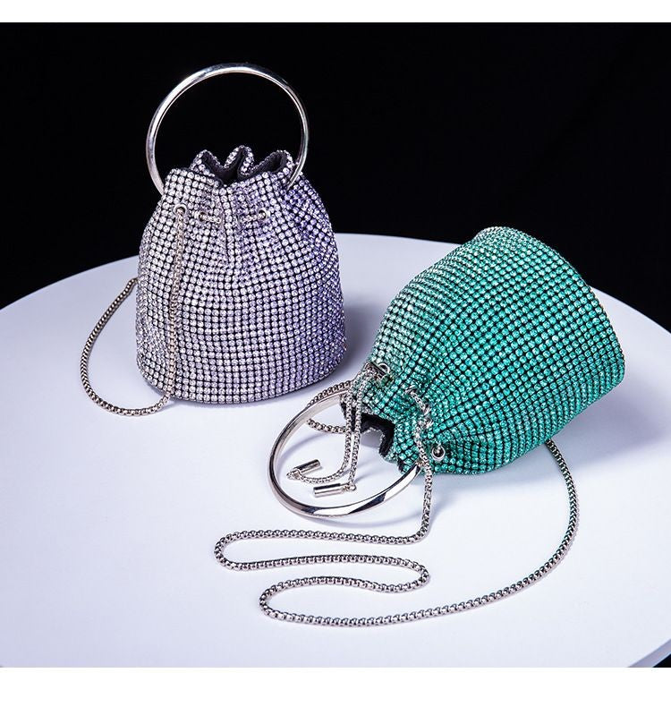 Women's bag 2024 a w bucket bags Women's inlaid diamond bag Fashion dinner women luxury single shoulder designer handbags