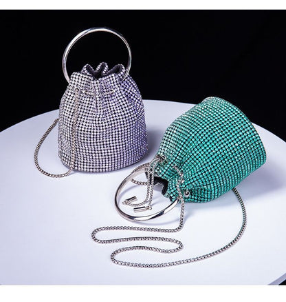 Women's bag 2024 a w bucket bags Women's inlaid diamond bag Fashion dinner women luxury single shoulder designer handbags