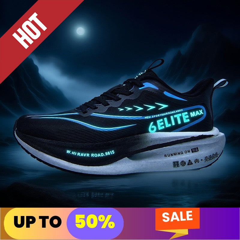 Fluorescence Running Shoes CarbonBoard Marathon Men Sports Breathable Women's Comfortable Athletic Casual Sneakers WearResistant