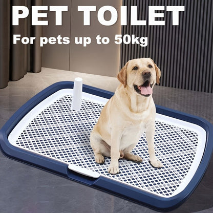 Vaso Sanitário para Treinamento de Cães, Suporte Plástico para Tapete Higiênico de Cães com Rede Removível, Bandeja Sanitária Reutilizável para Treinamento de Cães para Animais de Estimação