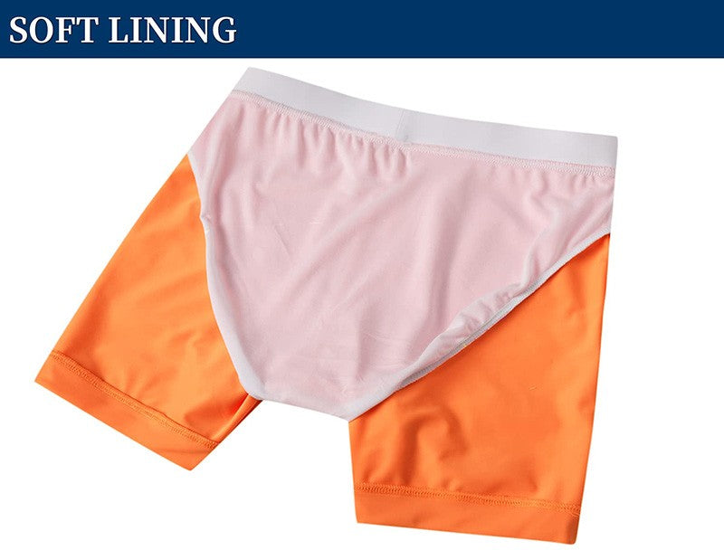 MAGCOMSEN Men's Swimwear Shorts Summer Quick Dry Swimming Trunks Surf Board Shorts Boxer Briefs Swimsuit Beach Sunbathing Shorts