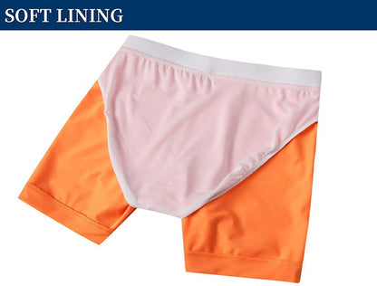 MAGCOMSEN Men's Swimwear Shorts Summer Quick Dry Swimming Trunks Surf Board Shorts Boxer Briefs Swimsuit Beach Sunbathing Shorts