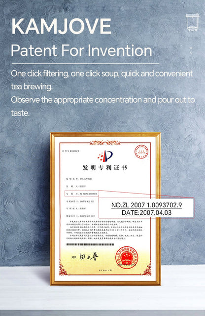 KAMJOVE Tea Pot for Infusions One-touch Tea Filtering Heat-resistant Glass Tea Cup 200/300/500/1000/1200ML Tea Brewing Kettle