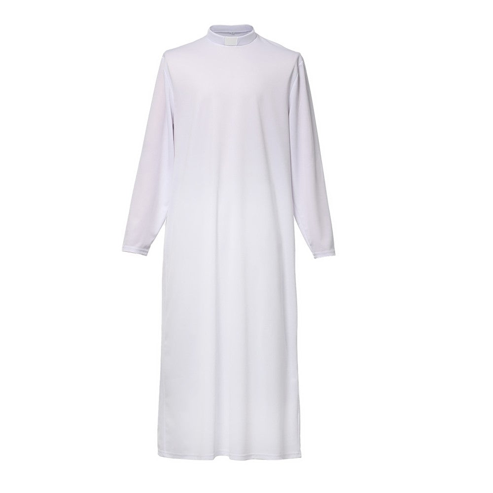 FATHER Cassocks Pulpit Robes Clergy Vestments Pastor Bishop Costume with Tab Insert Collar