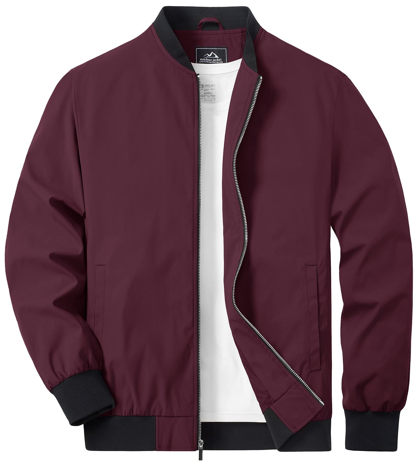TACVASEN Lightweight Spring Windbreaker Mens Bomber Jackets Outdoor Basketball Jakcets Sportswear Coats With Pocket Casual Tops