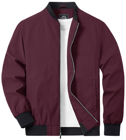 TACVASEN Lightweight Spring Windbreaker Mens Bomber Jackets Outdoor Basketball Jakcets Sportswear Coats With Pocket Casual Tops