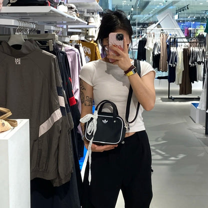 Clover men's and women's fashionable contrasting small square bags, sports single shoulder hand-held crossbody bags