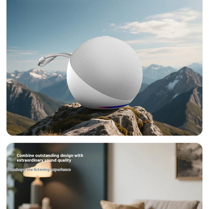 Mini Caixa de Som Bluetooth Portátil Sem Fio com Cancelamento de Ruído Alaxe para Festas, Acampamentos, Luz RGB e Subwoofer para Ambientes Externos