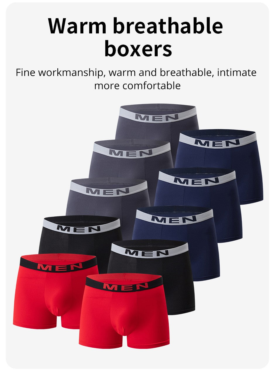 4/10 Piece Men's Black Fashionable Sexy Simple Underwear Boxer Shorts Plus Size Comfortable Versatile Casual Sports Beach Shorts