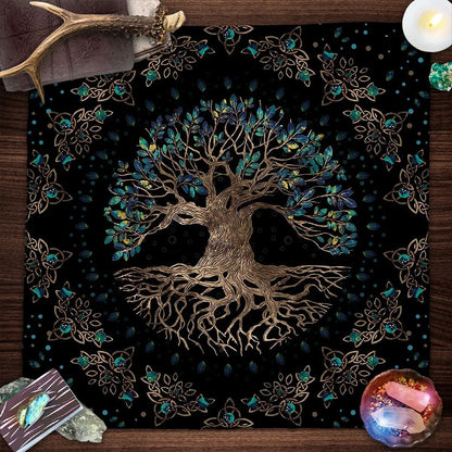 Tree Of Life Tarot Tablecloth Altar Cloth Pagan Spiritual Pendulum Witchcraft Astrology Oracle Card Pads Room Home Decor