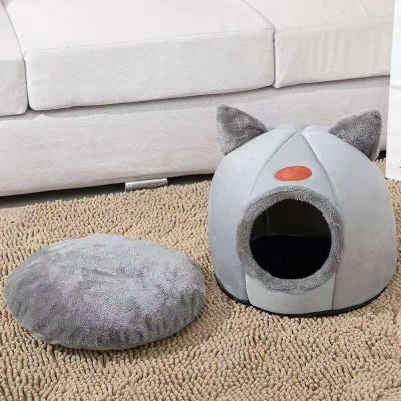 Linda Cama para Gatos e Cães, Ninho de Sono Profundo para Pets, Tenda Macia e Confortável Semi-fechada para Gatos, Casinha de Cachorro, Suprimentos para Pets de Outono/Inverno