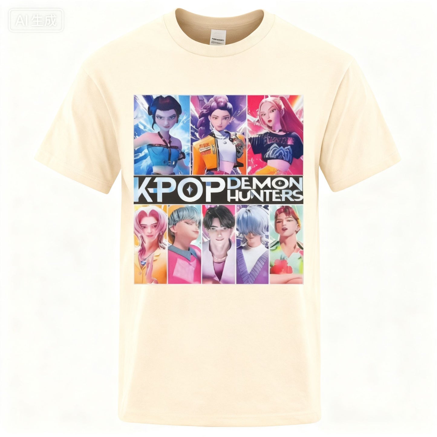 2025 Summer Men Clothes KPop Demon Hunters Saja Boys Soft  100% Pure Cotton Printed T-shirt Cool Cosplay Costume Oversize Y2k