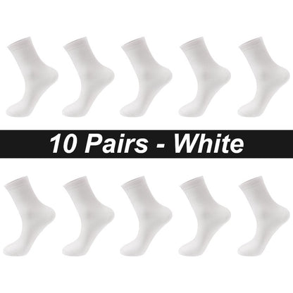 10Pairs/Lot Men Combed Cotton Socks Black Casual Business Breathable High Quality Man Sock New For Male Plus Size EU38-48