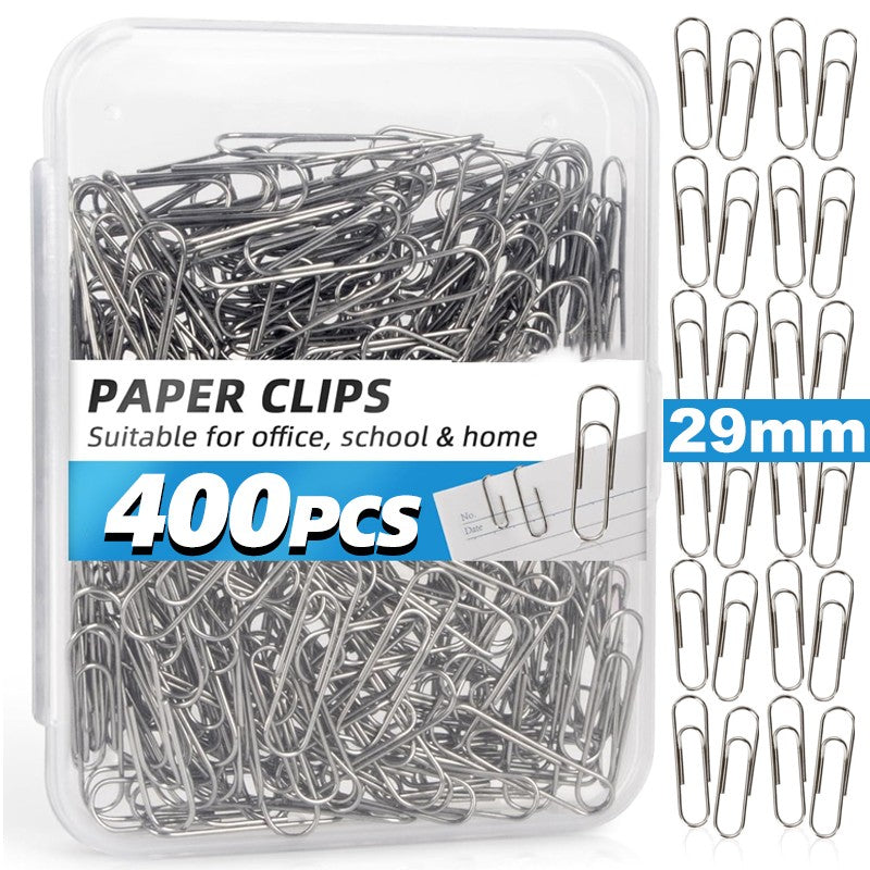 29mm Metal Silver Paperclip Stationery Binder Clip Bookmarks Paper Clips Organizers for Paper Documents Office School Supplies