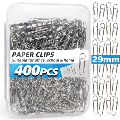 29mm Metal Silver Paperclip Stationery Binder Clip Bookmarks Paper Clips Organizers for Paper Documents Office School Supplies