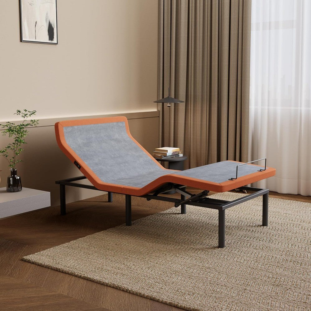 Base Ajustável para Cama Box com Massageador, Inclinação para Travesseiro, Inclinação Ergonômica, Gravidade Zero, Porta USB Dupla, Luz Noturna