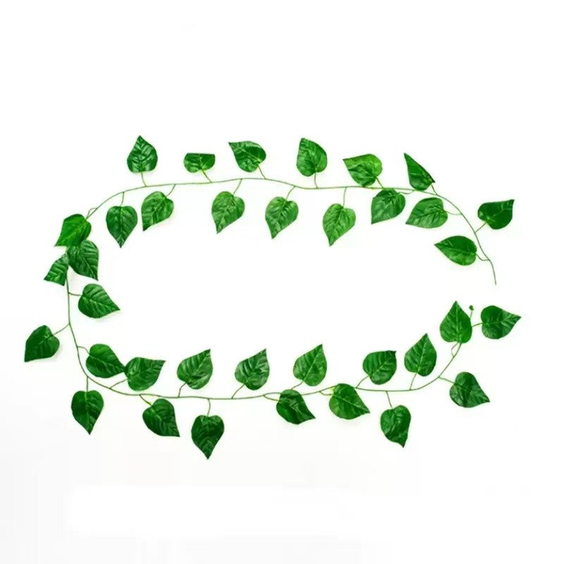2.1M Green Ivy Leaf Hanging Vine Artificial Garland Silk Wall Plant Home Garden Decoration Wedding Party DIY Fake Wreath Leaves
